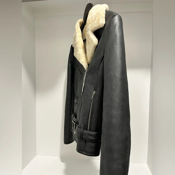 Vintage Harley Davidson Sherpa Lined belted Embroidered Genuine Leather Jacket S - Picture 3 of 14